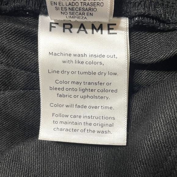 Frame Le High Crop Skinny Coated Croc-Embossed Jeans, Black, Size 26 - Picture 8 of 9